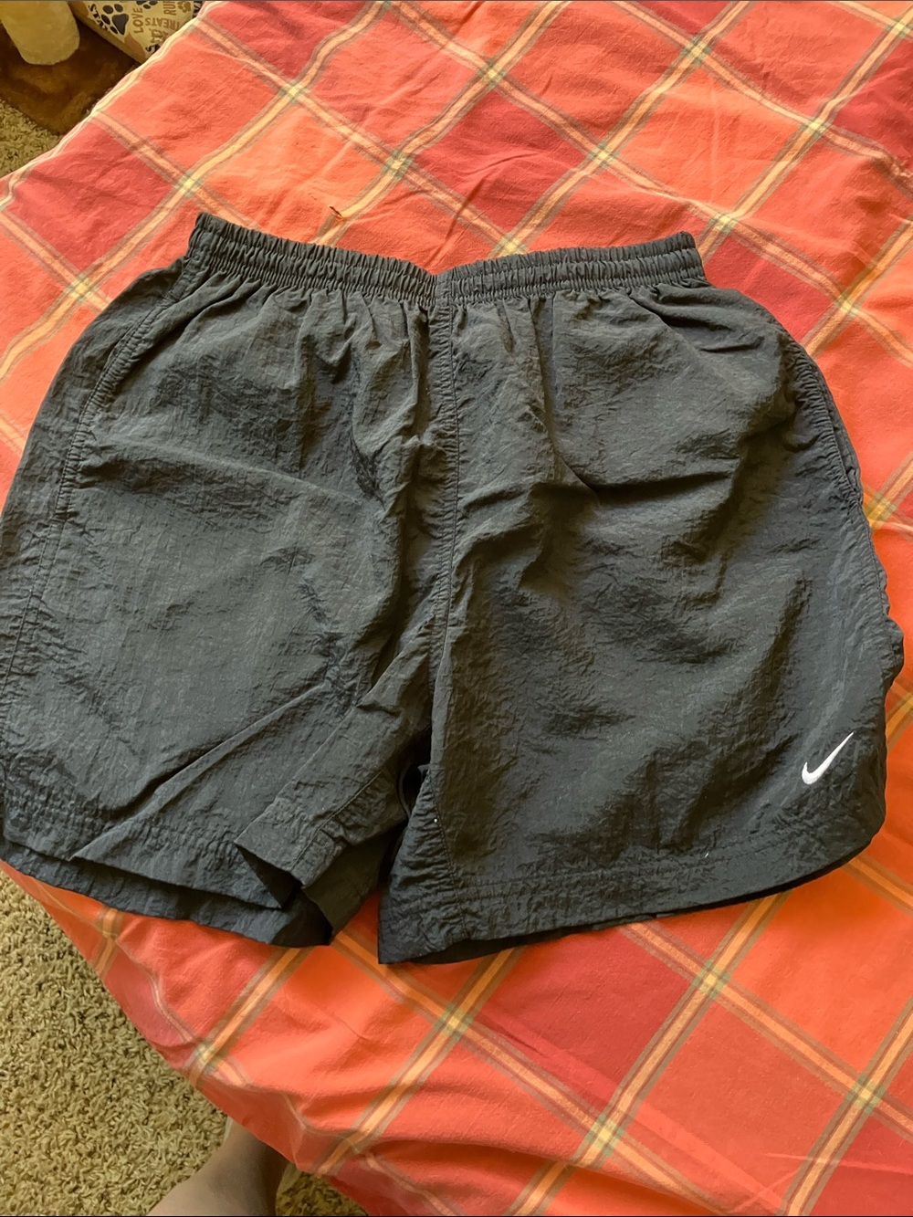 Nike Black Athletic Shorts with White Swoosh